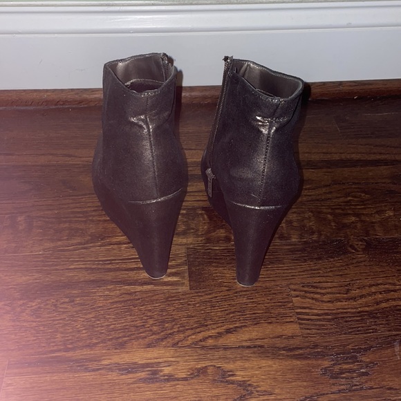 Gold/brown Michael Antonia Wedge Booties - Picture 3 of 4